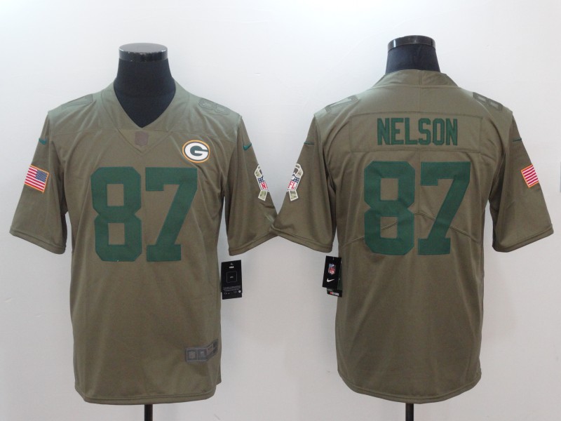 Men's Green Bay Packers Jordy Nelson #87 Brown Jersey